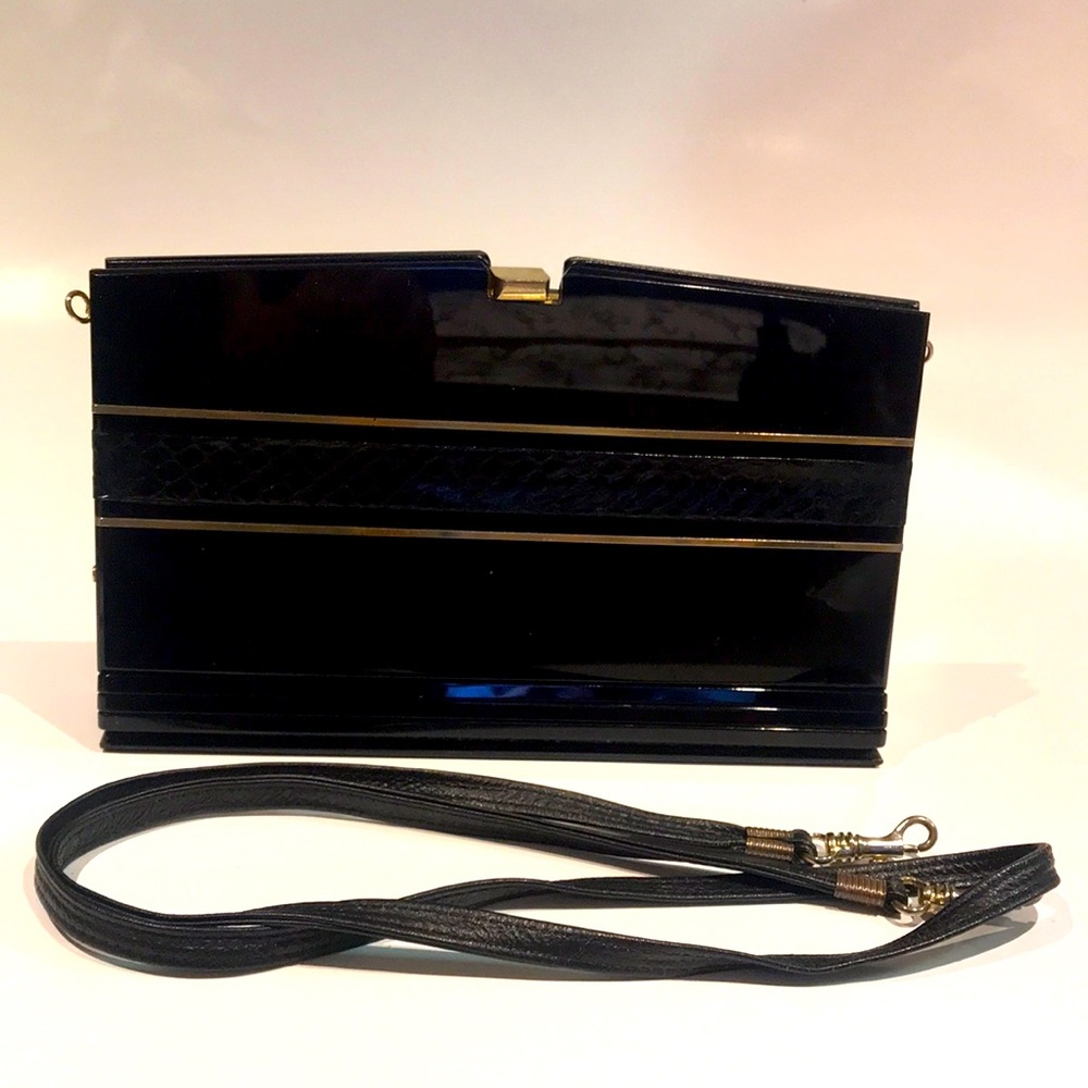 Vintage acrylic and snakeskin purse